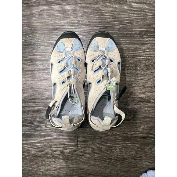 Lands End Shoes - Lands End 191511 Womens Blue‎ And White Walking Sandals Size 10